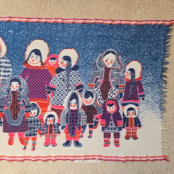 Inouitoosh Inuit Wool Silk Scarf - Picture 4 of 11